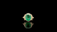 2.77 Ct Oval Natural Emerald 14K Gold Ring