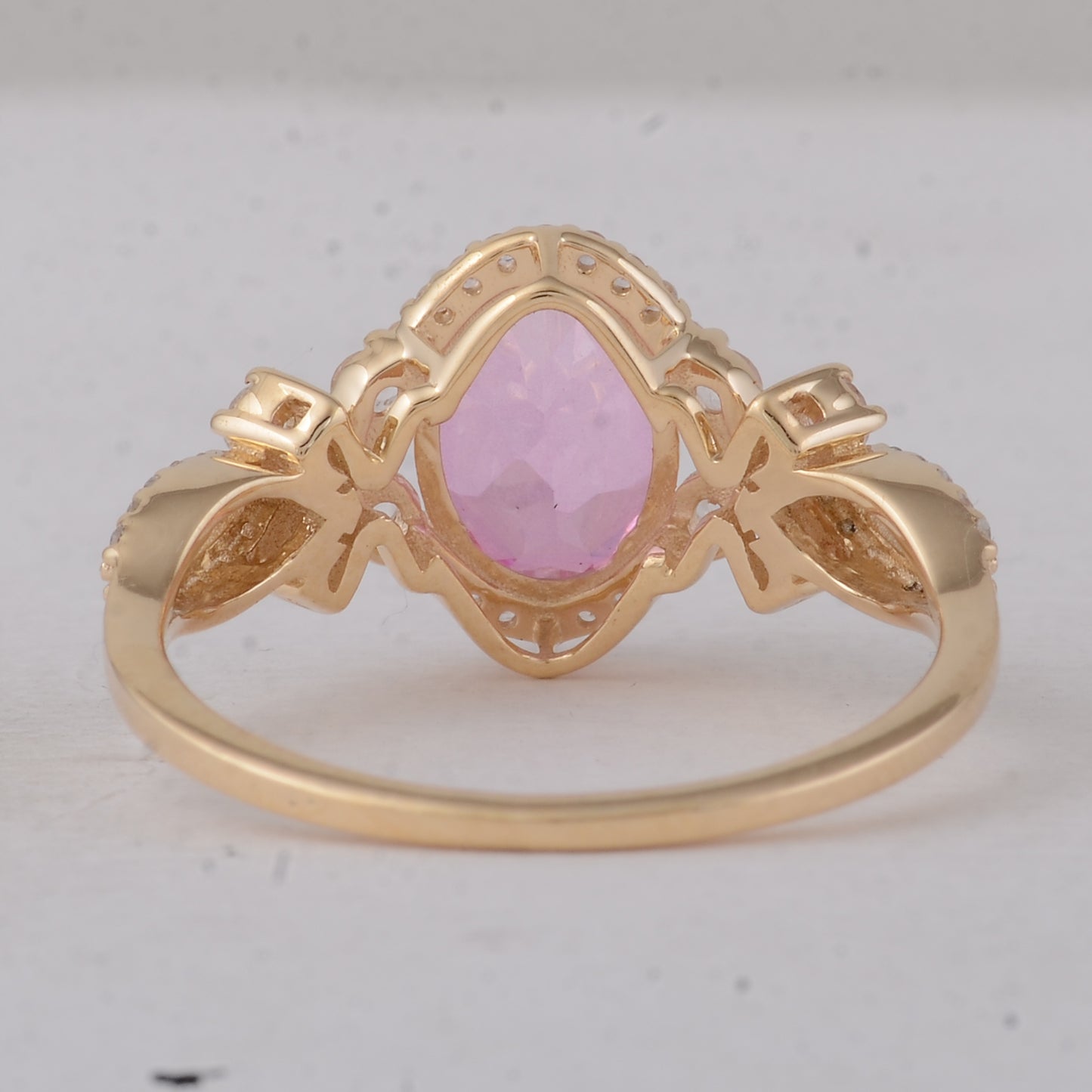 2.18 Ct Oval Pink Topaz 9K Gold Ring