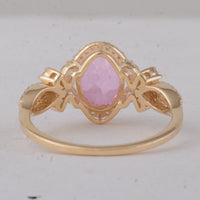 2.18 Ct Oval Pink Topaz 9K Gold Ring