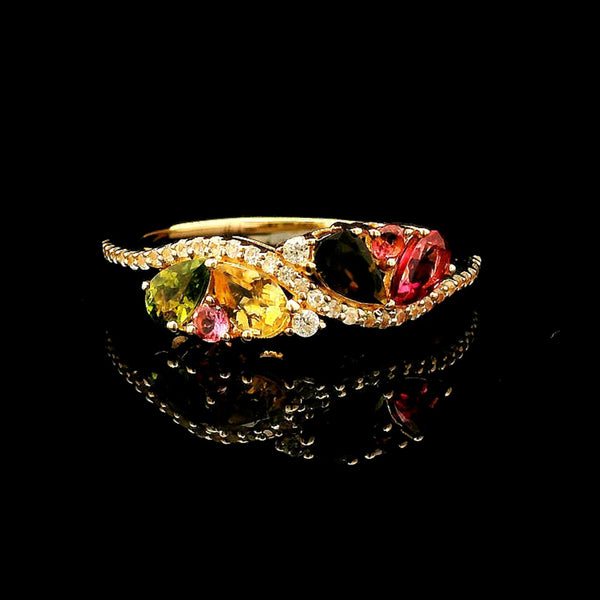 0.87 Ct Pear Tourmaline 14K Gold Ring