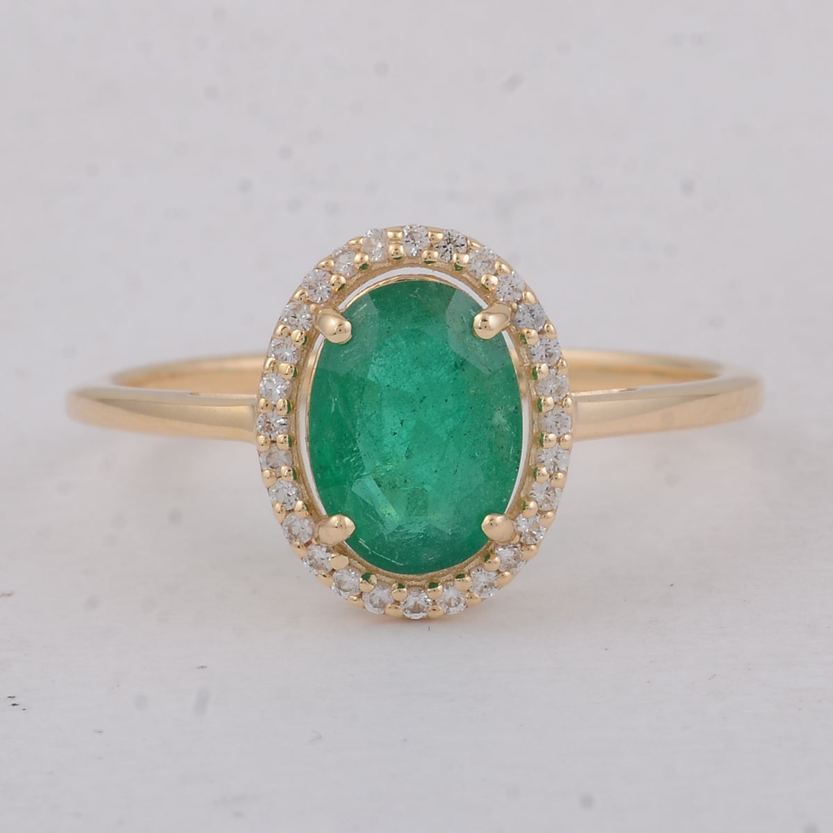 1.22 Ct Oval Emerald 9K Gold Ring