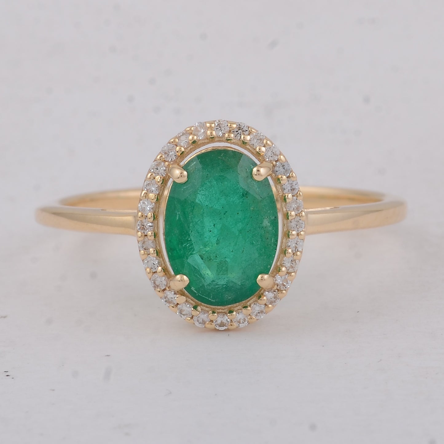 1.22 Ct Oval Emerald 9K Gold Ring