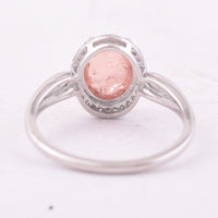2.24 Ct Oval Cabochon Cut Natural Tourmaline 950 Platinum Ring