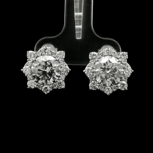 5.13 Ct Round Lab Grown Diamond 14K Gold Earrings