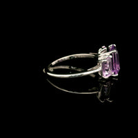 3.35 Ct Octagon Amethyst 925 Sterling Silver Ring