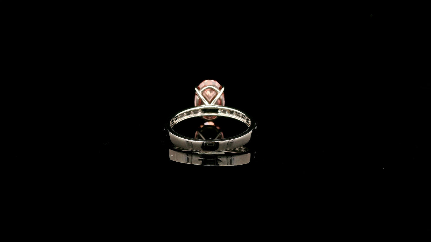 3.39 Carats Pink Lab Grown Diamond 14K Gold Ring