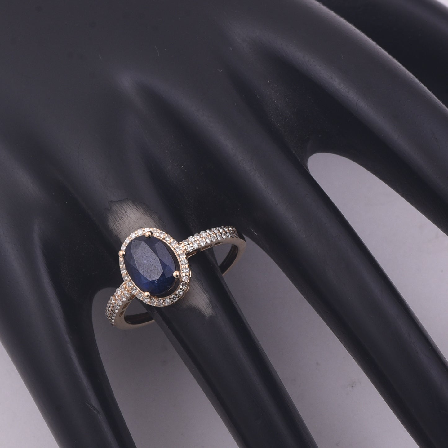 2.08 Ct Oval Mixed Cut Natural Sapphire 14K Gold Ring