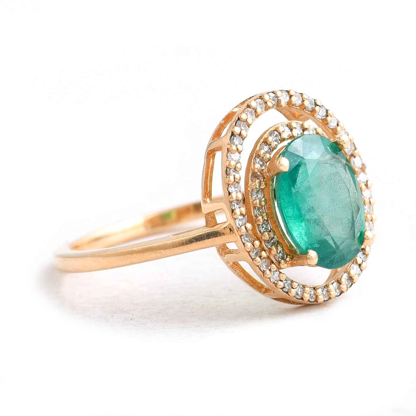 1.60 Ct Oval Emerald 14K Gold Ring