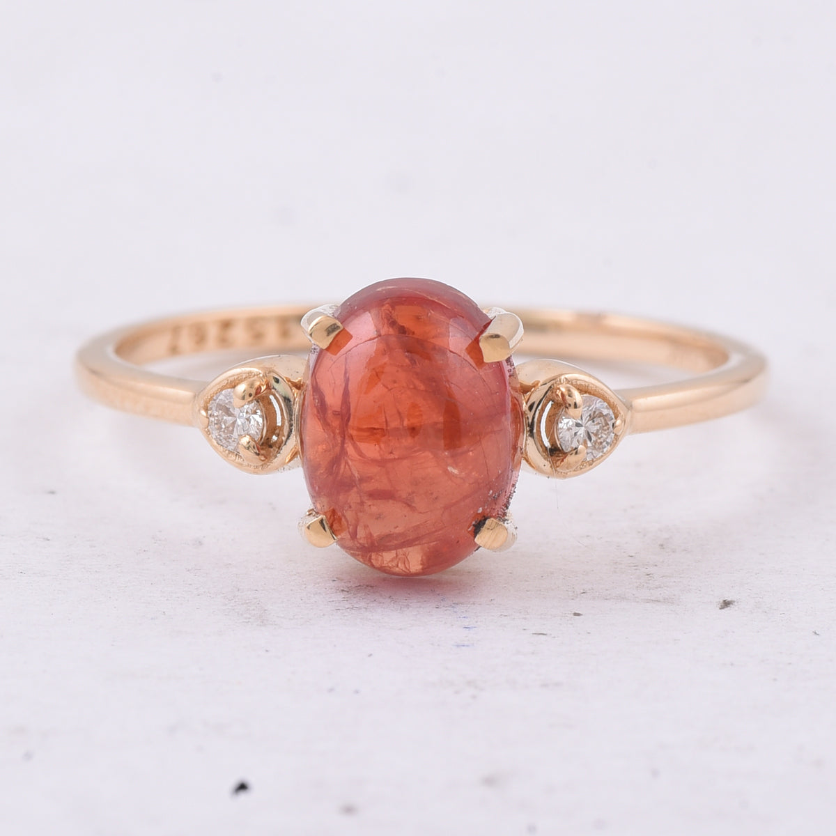 2.23 Ct Oval Cabochon Cut Natural Spinel 14K Gold Ring