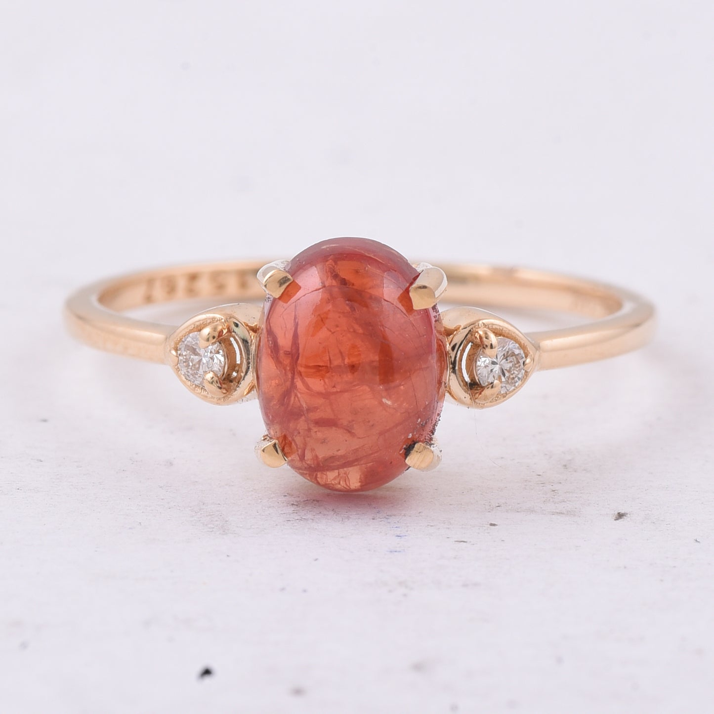 2.23 Ct Oval Cabochon Cut Natural Spinel 14K Gold Ring