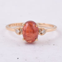 2.23 Ct Oval Cabochon Cut Natural Spinel 14K Gold Ring
