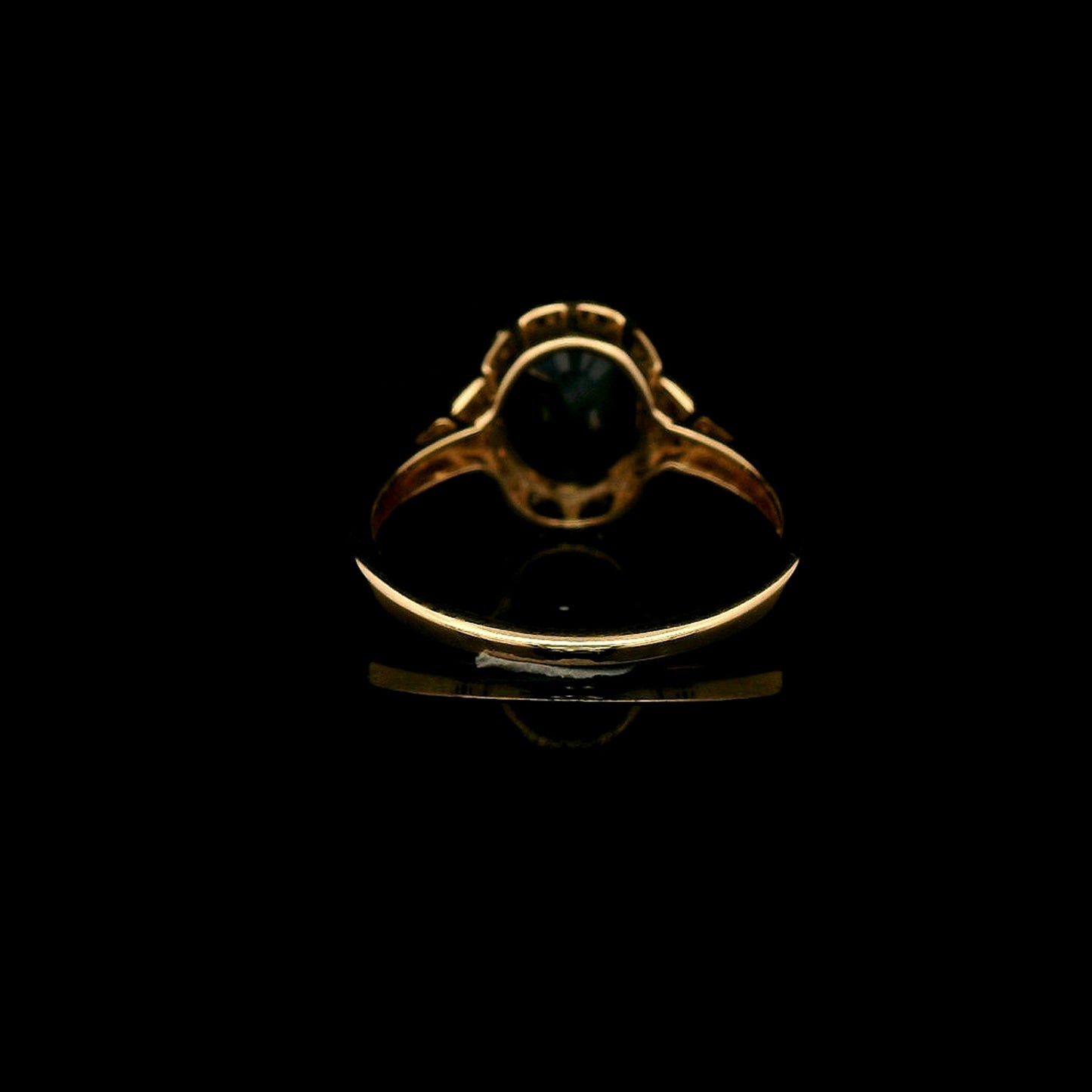 2.87 Ct Oval Mixed Cut Natural Sapphire 14K Gold Ring