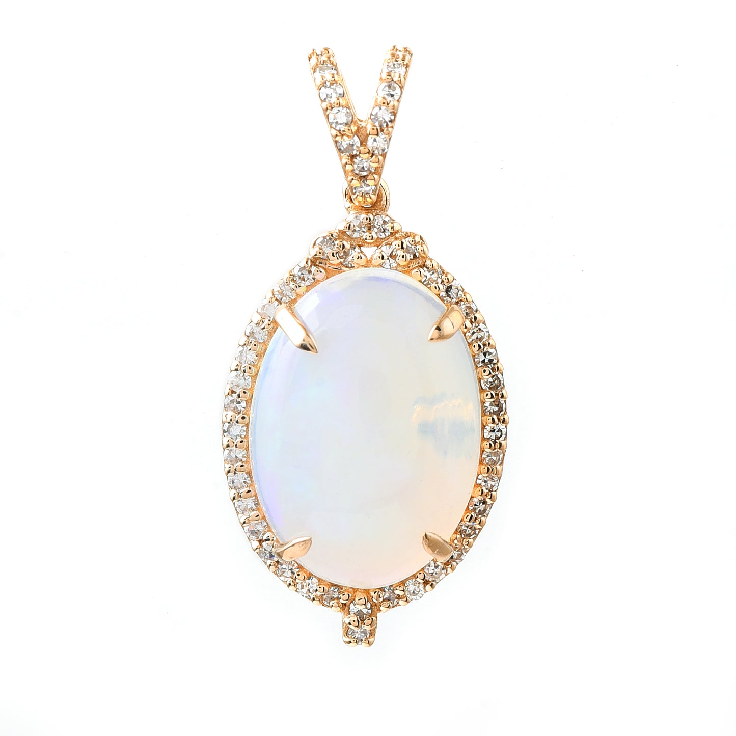 2.19 Ct Oval Opal 14K Gold Pendant