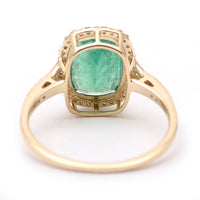 2.70 Ct Cushion Natural Emerald 14K Gold Ring