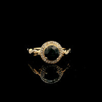1.80 Ct Round Mixed Cut Natural Sapphire 14K Gold Ring