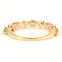 1.18 Ct Pear Multi Sapphire 14K Gold Ring