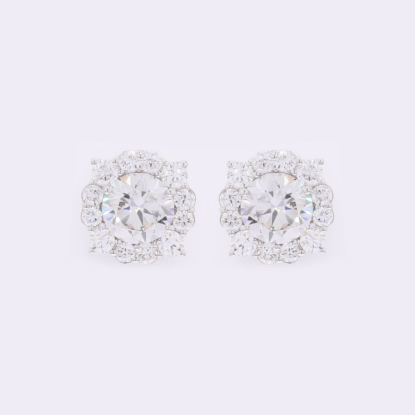 4.34 Carats Lab Grown Diamond 14K Gold Earrings