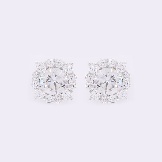 4.34 Carats Lab Grown Diamond 14K Gold Earrings