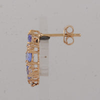 2.83 Ct Round Tanzanite 14K Gold Earrings