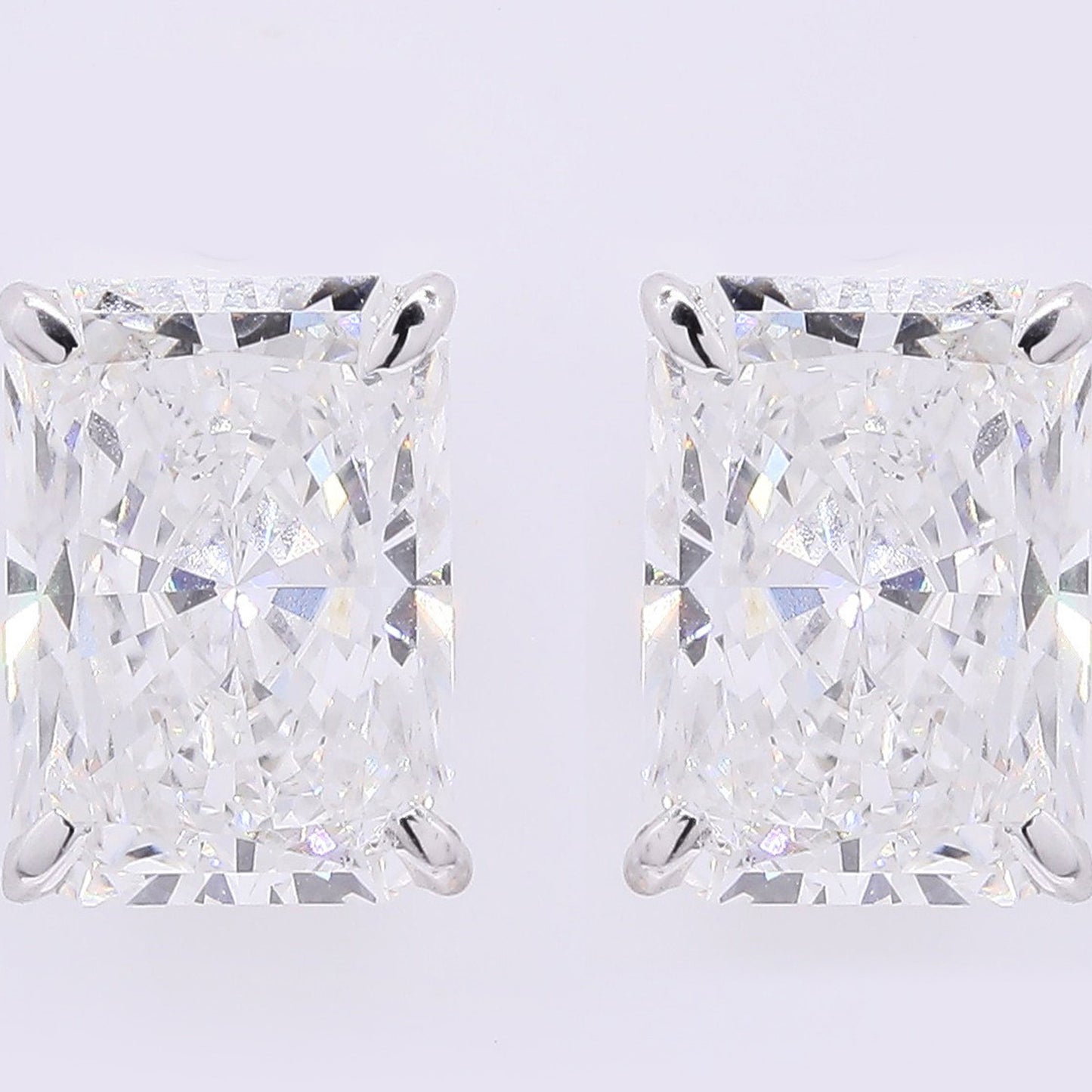 3.80 Carats Lab Grown Diamond 14K Gold Earrings
