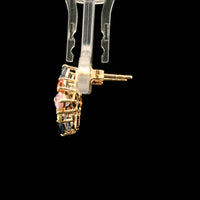 4.00 Ct Marquise Multi Sapphire 14K Gold Earrings