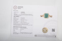 1.91 Ct Emerald Cut Natural Beryl Emerald 14K Gold Ring