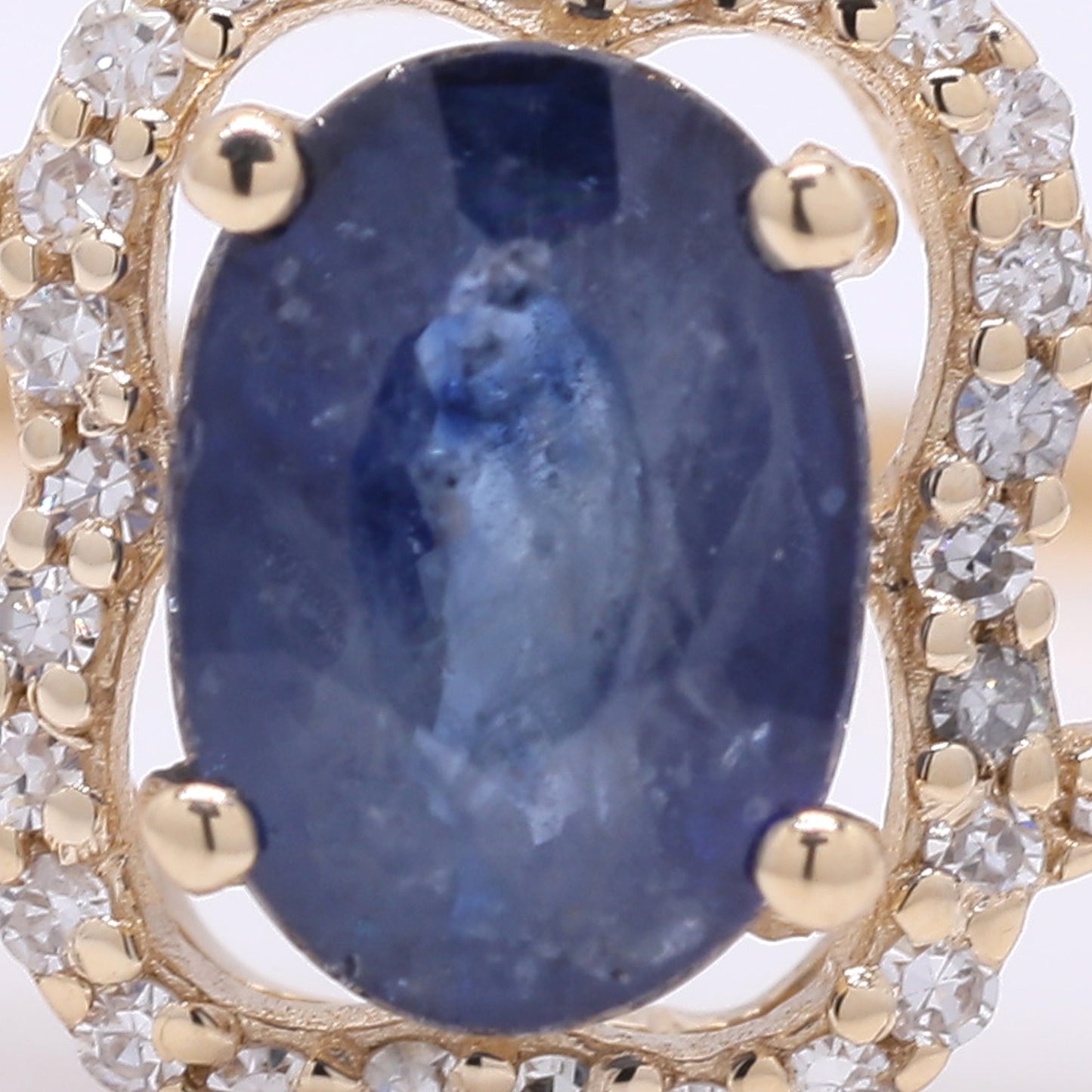 1.39 Ct Oval Mixed Cut Natural Sapphire 14K Gold Ring