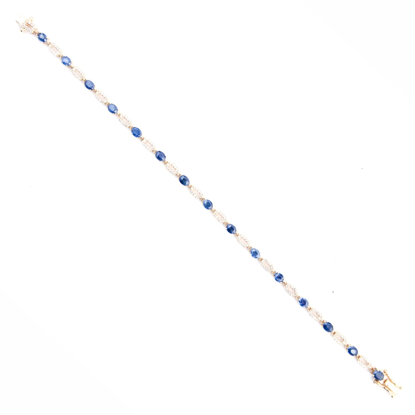 4.08 Ct Oval Sapphire 14K Gold Bracelet
