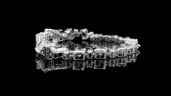 20.77 Carats Lab Grown Diamond 14K Gold Bracelet