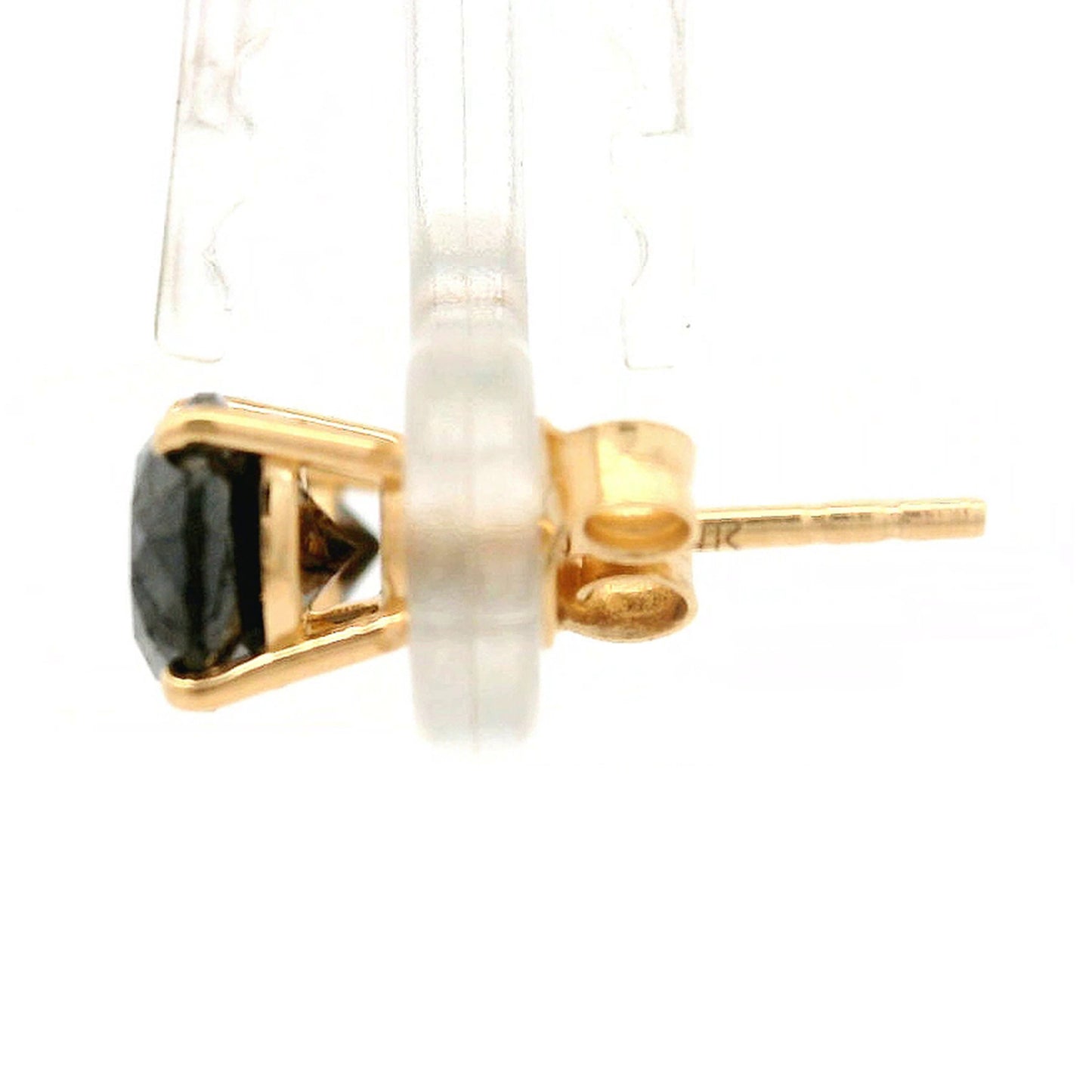 2.06 Ct Round Black Diamond 14K Gold Earrings
