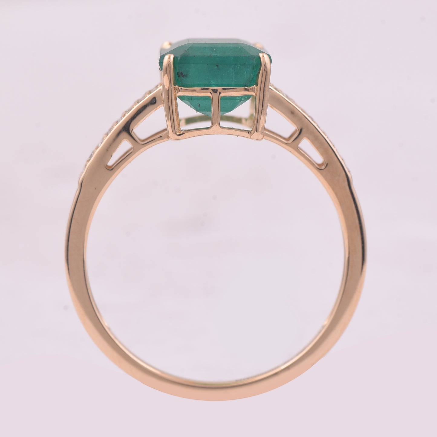 2.91 Ct Octagon Step Cut Natural Emerald 14K Gold Ring