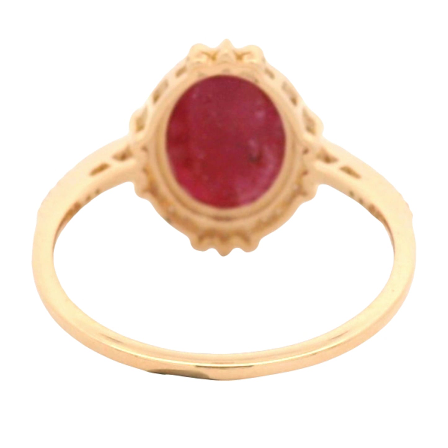 2.78 Ct Oval Mixed Cut Natural Corundum Ruby 14K Gold Ring