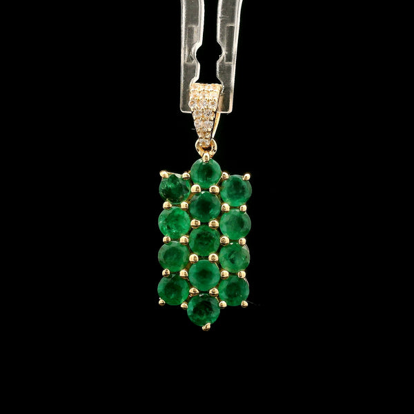 1.78 Ct Round Emerald 14K Gold Pendant