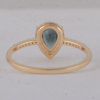 0.68 Ct Pear Sapphire 9K Gold Ring