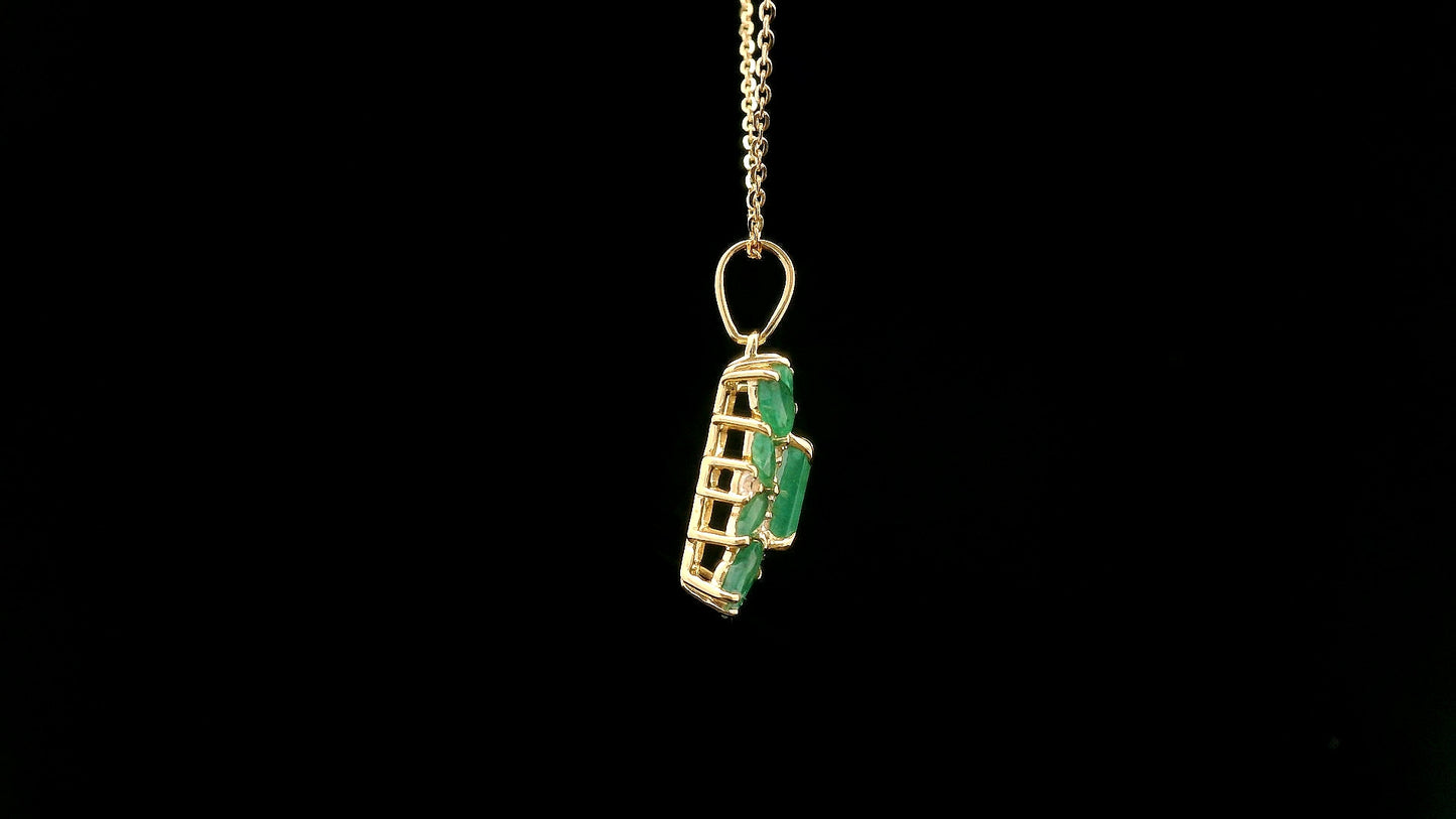 1.85 Ct Octagon Emerald 14K Gold Pendant