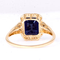 2.89 Ct Octagon Natural Sapphire 14K Gold Ring