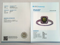 1.71 Ct Oval Mixed Cut Natural Green Sapphire 950 Platinum Ring