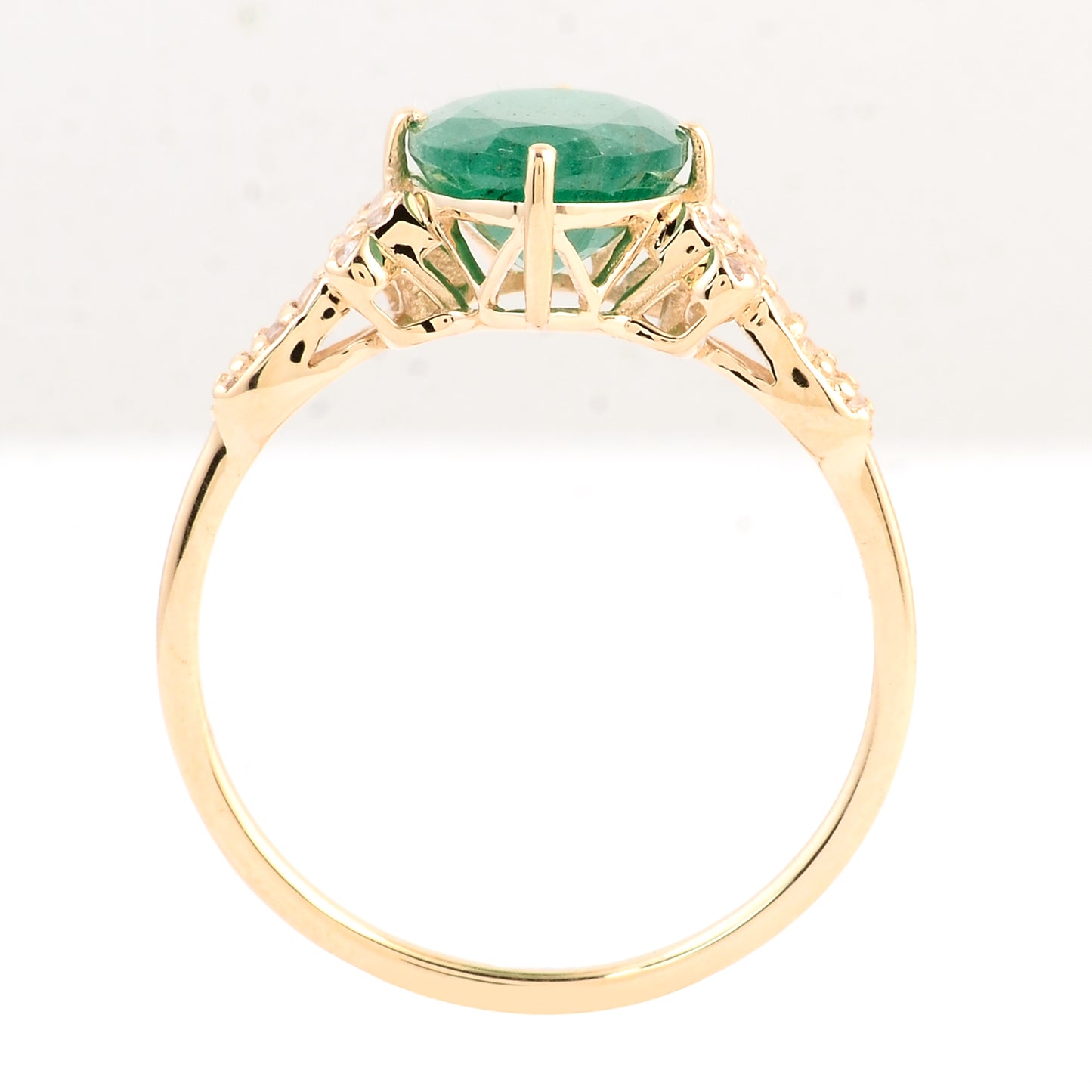 2.20 Ct Oval Emerald 14K Gold Ring