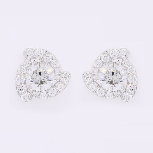 4.22 Carats Lab Grown Diamond 14K Gold Earrings