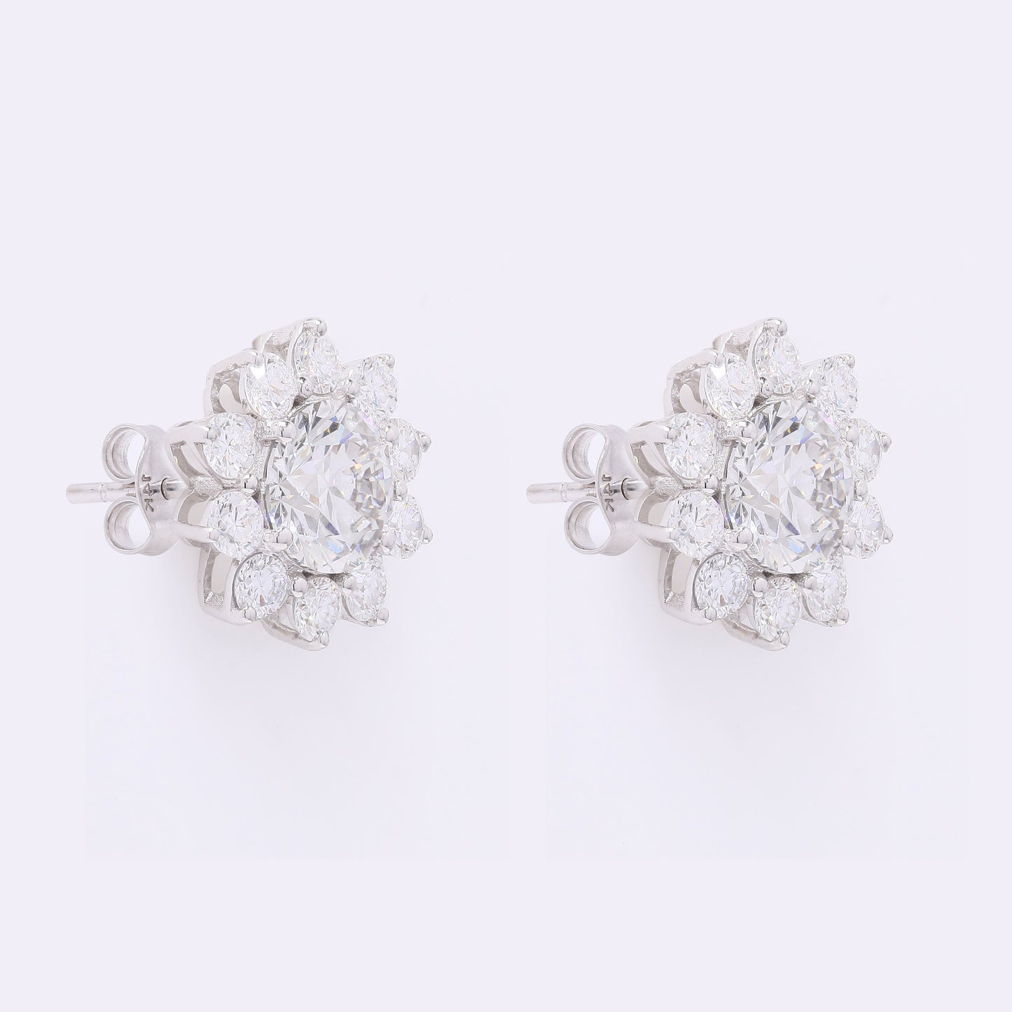 3.70 Carats Lab Grown Diamond 14K Gold Earrings