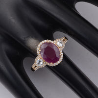 4.01 Ct Oval Ruby 9K Gold Ring