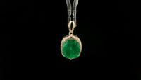 4.75 Ct Cushion Natural Emerald 14K Gold Pendant
