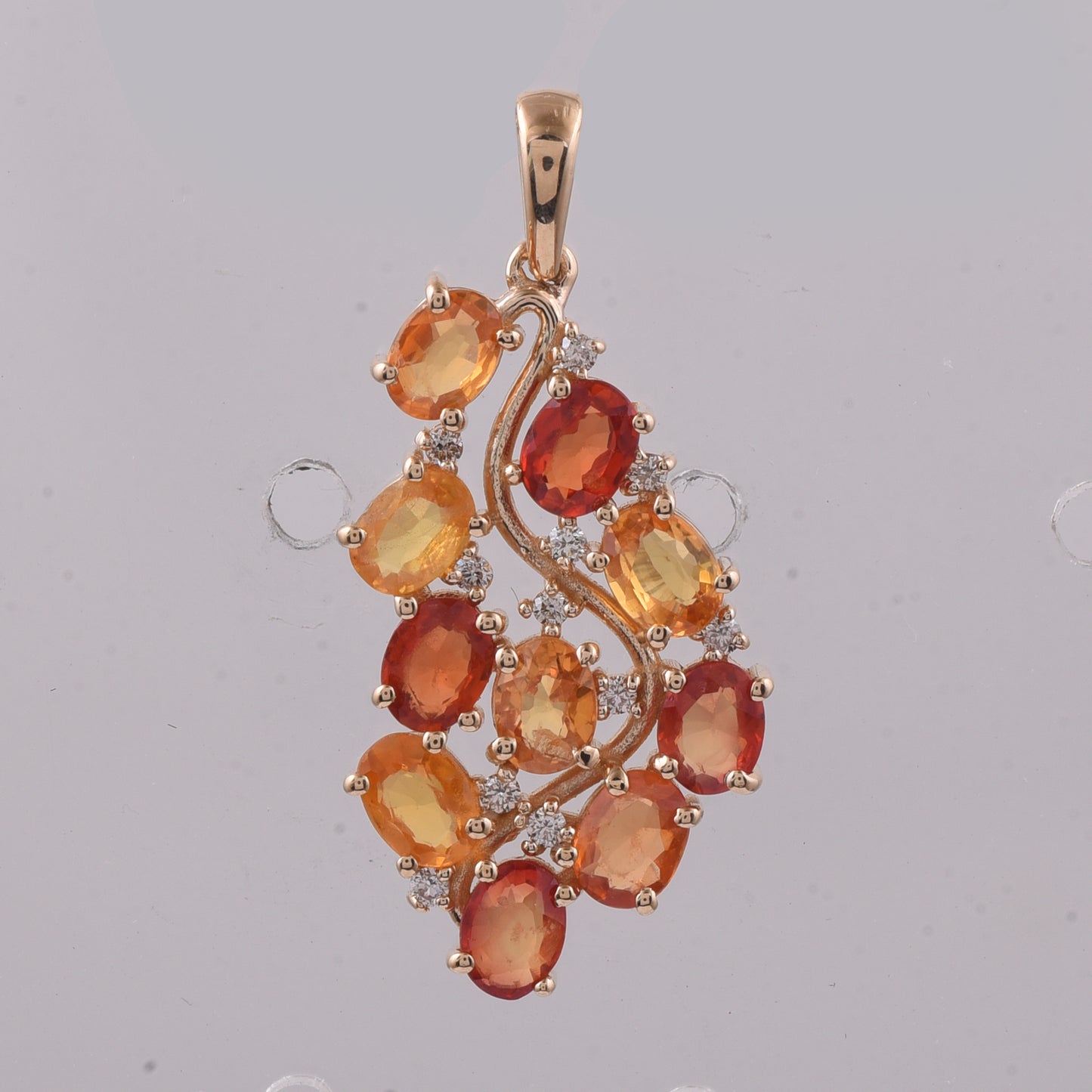 2.16 Ct Oval Natural Multi Coloured Sapphire 14K Gold Pendant