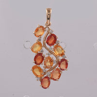 2.16 Ct Oval Natural Multi Coloured Sapphire 14K Gold Pendant