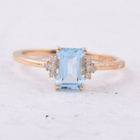 1.40 Ct Octagon Step Cut Natural Topaz 14K Gold Ring