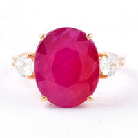 8.14 Ct Oval Ruby 18K Gold Ring