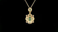 1.91 Ct Octagon Emerald 14K Gold Pendant