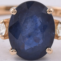 1.85 Ct Oval Natural Sapphire 14K Gold Ring