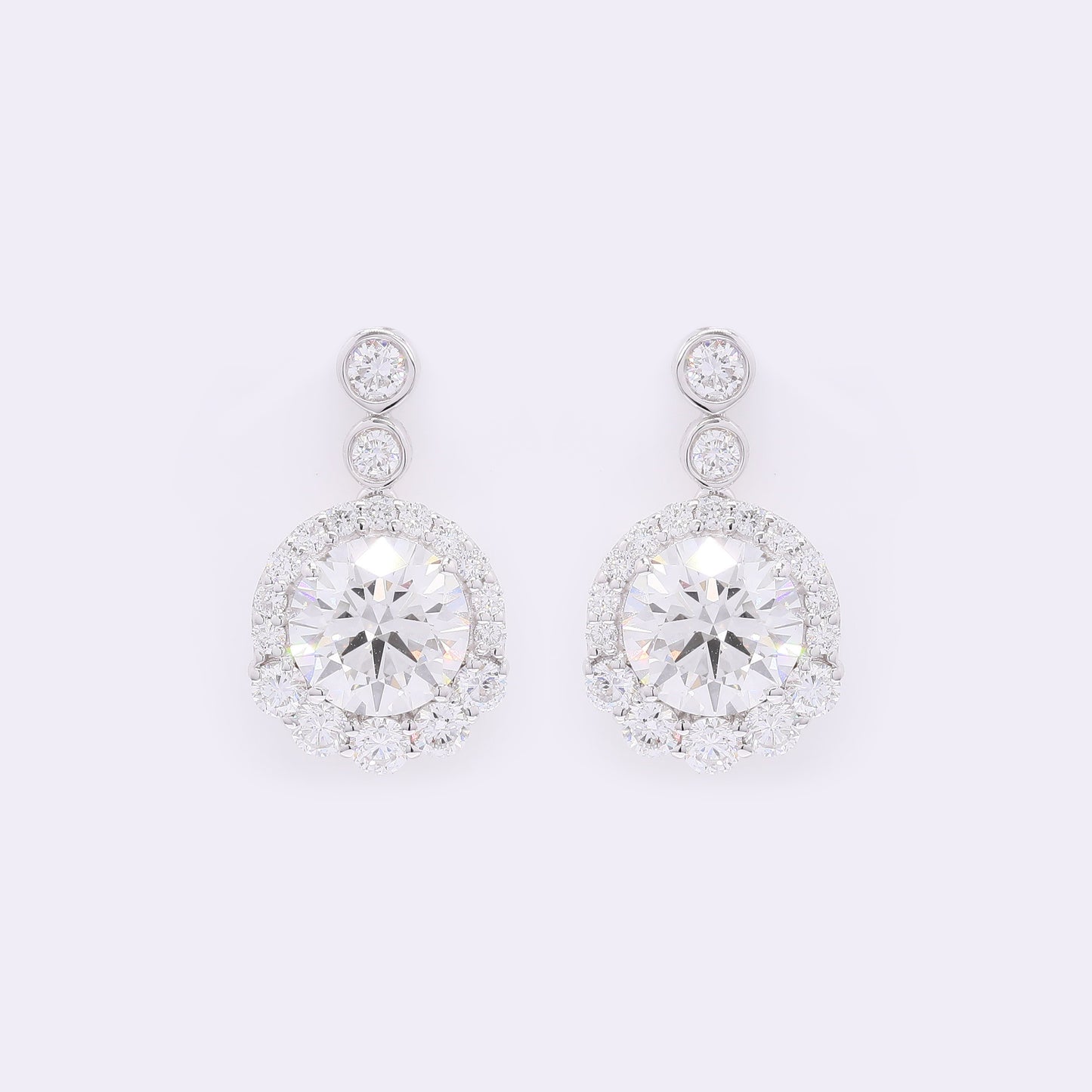 4.21 Carats Lab Grown Diamond 14K Gold Earrings