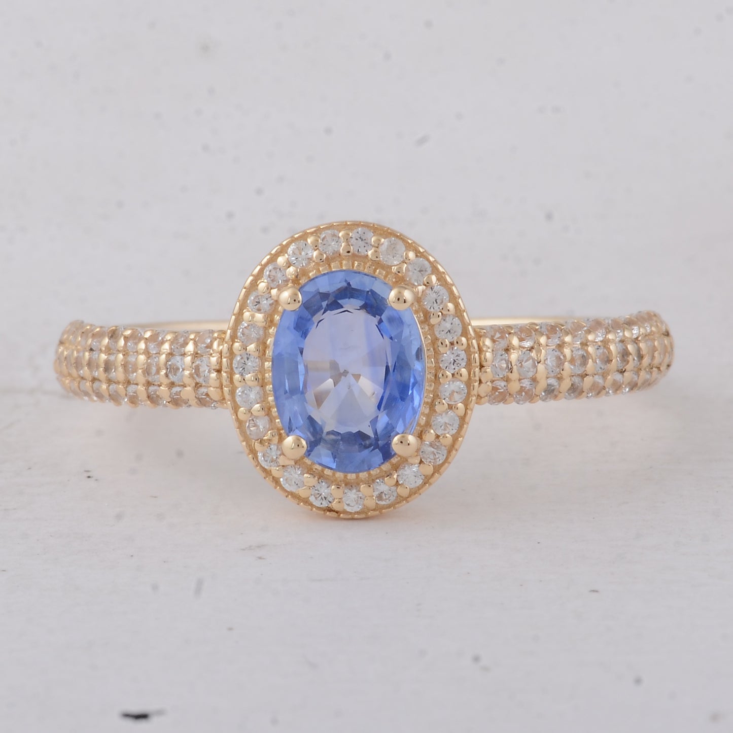 1.26 Ct Oval Sapphire 9K Gold Ring